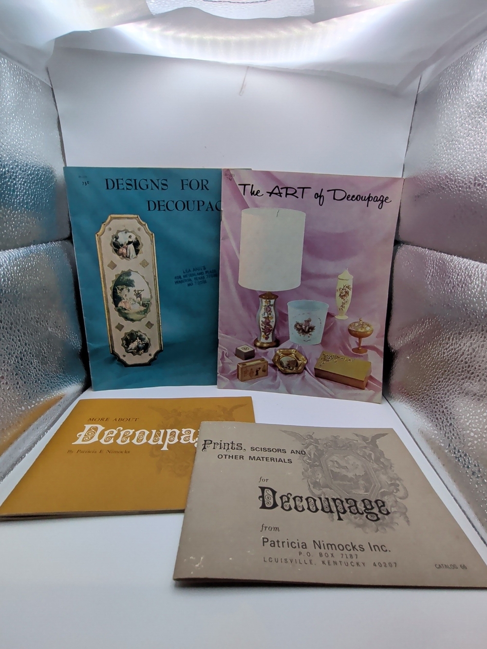 The Art of Decoupage Decorative Booklet Set - Pink, Blue, Yellow, Beige